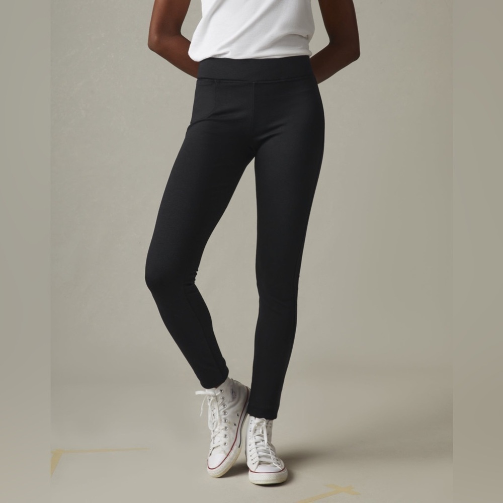American Giant | Double Knit Ponte Slim Pant Front Pocket in Black Size 16